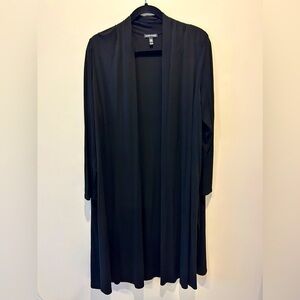 Silk Eileen Fisher Black Open Front Long Cardigan